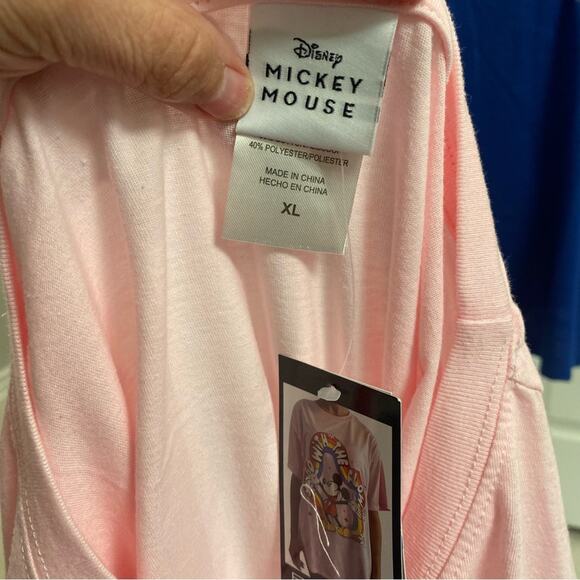 Disney New York Mickey Mouse Graphic Print Tee Pink Short Sleeve Size XL - Picture 6 of 6